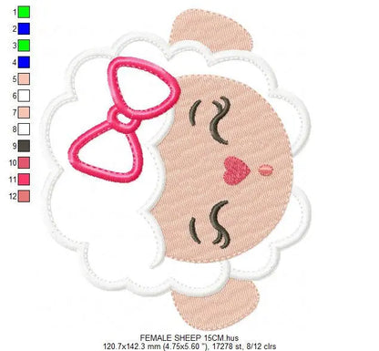 Sheep embroidery design - Lamb embroidery designs machine embroidery pattern - baby girl embroidery - boy embroidery sheep applique design Marcia Embroidery