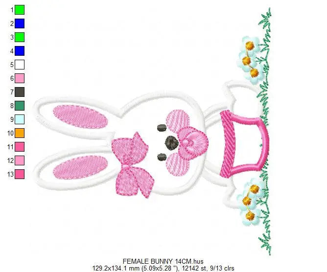 Bunny embroidery design - Rabbit embroidery designs machine embroidery pattern - baby embroidery file nurserry embroidery rabbit with grass Marcia Embroidery