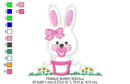 Bunny embroidery design - Rabbit embroidery designs machine embroidery pattern - baby embroidery file nurserry embroidery rabbit with grass Marcia Embroidery