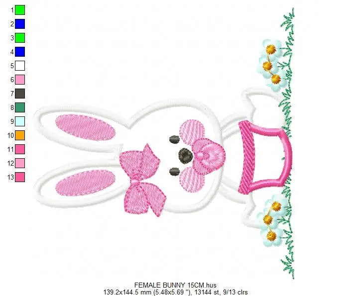 Bunny embroidery design - Rabbit embroidery designs machine embroidery pattern - baby embroidery file nurserry embroidery rabbit with grass Marcia Embroidery