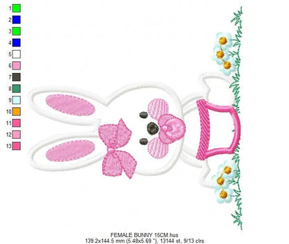 Bunny embroidery design - Rabbit embroidery designs machine embroidery pattern - baby embroidery file nurserry embroidery rabbit with grass Marcia Embroidery