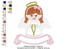 Cargar imagen en el visor de la galería, Angel embroidery designs - Girl embroidery design machine embroidery pattern - Boy embroidery file - angel applique design boy and girl
