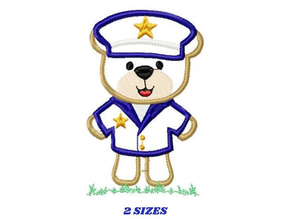 Military Bear embroidery design - Pilot embroidery design machine embroidery pattern - Teddy bear embroidery file - Commander applique boy Marcia Embroidery