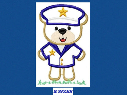 Military Bear embroidery design - Pilot embroidery design machine embroidery pattern - Teddy bear embroidery file - Commander applique boy Marcia Embroidery