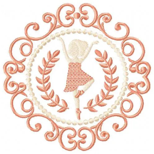 Ballerina embroidery designs - Ballet embroidery design machine embroidery pattern - baby girl embroidery file - Ballerina Wreath Laurel hus Marcia Embroidery