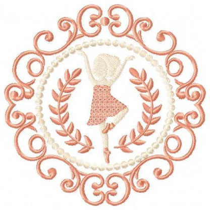 Ballerina embroidery designs - Ballet embroidery design machine embroidery pattern - baby girl embroidery file - Ballerina Wreath Laurel hus Marcia Embroidery