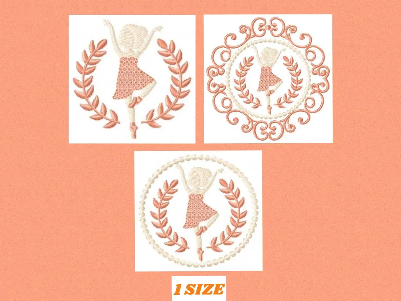 Ballerina embroidery designs - Ballet embroidery design machine embroidery pattern - baby girl embroidery file - Ballerina Wreath Laurel hus Marcia Embroidery