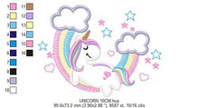 Charger l&#39;image dans la galerie, Unicorn embroidery designs - Rainbow embroidery design machine embroidery pattern - Baby girl embroidery file - Unicorn rainbow applique
