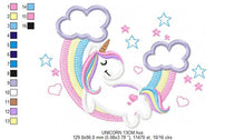 Charger l&#39;image dans la galerie, Unicorn embroidery designs - Rainbow embroidery design machine embroidery pattern - Baby girl embroidery file - Unicorn rainbow applique
