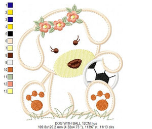 Dogs embroidery designs - Dog embroidery design machine embroidery pattern - Puppy embroidery file - female dog applique design pet design