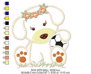 Dogs embroidery designs - Dog embroidery design machine embroidery pattern - Puppy embroidery file - female dog applique design pet design