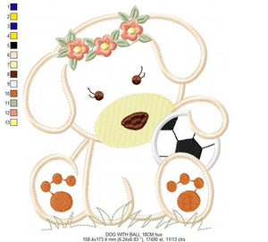 Dogs embroidery designs - Dog embroidery design machine embroidery pattern - Puppy embroidery file - female dog applique design pet design