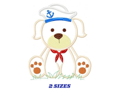 Sailor Dog embroidery designs - Dogs embroidery design machine embroidery pattern - puppy embroidery file - nautical dog applique design pes Marcia Embroidery