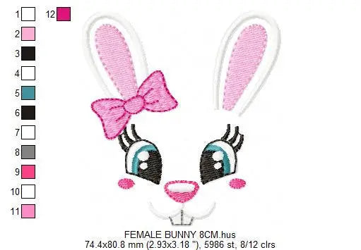 Bunny embroidery design - Rabbit embroidery designs machine embroidery pattern - baby girl embroidery file - nursery embroidery applique Marcia Embroidery