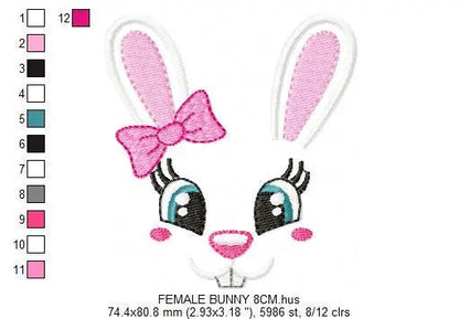 Bunny embroidery design - Rabbit embroidery designs machine embroidery pattern - baby girl embroidery file - nursery embroidery applique Marcia Embroidery