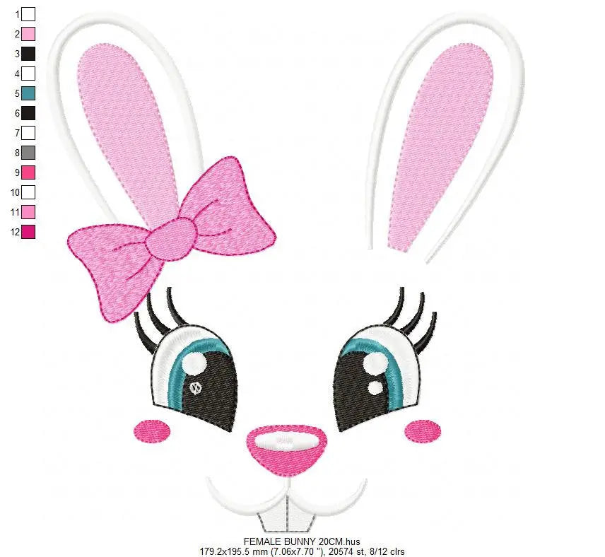 Bunny embroidery design - Rabbit embroidery designs machine embroidery pattern - baby girl embroidery file - nursery embroidery applique Marcia Embroidery