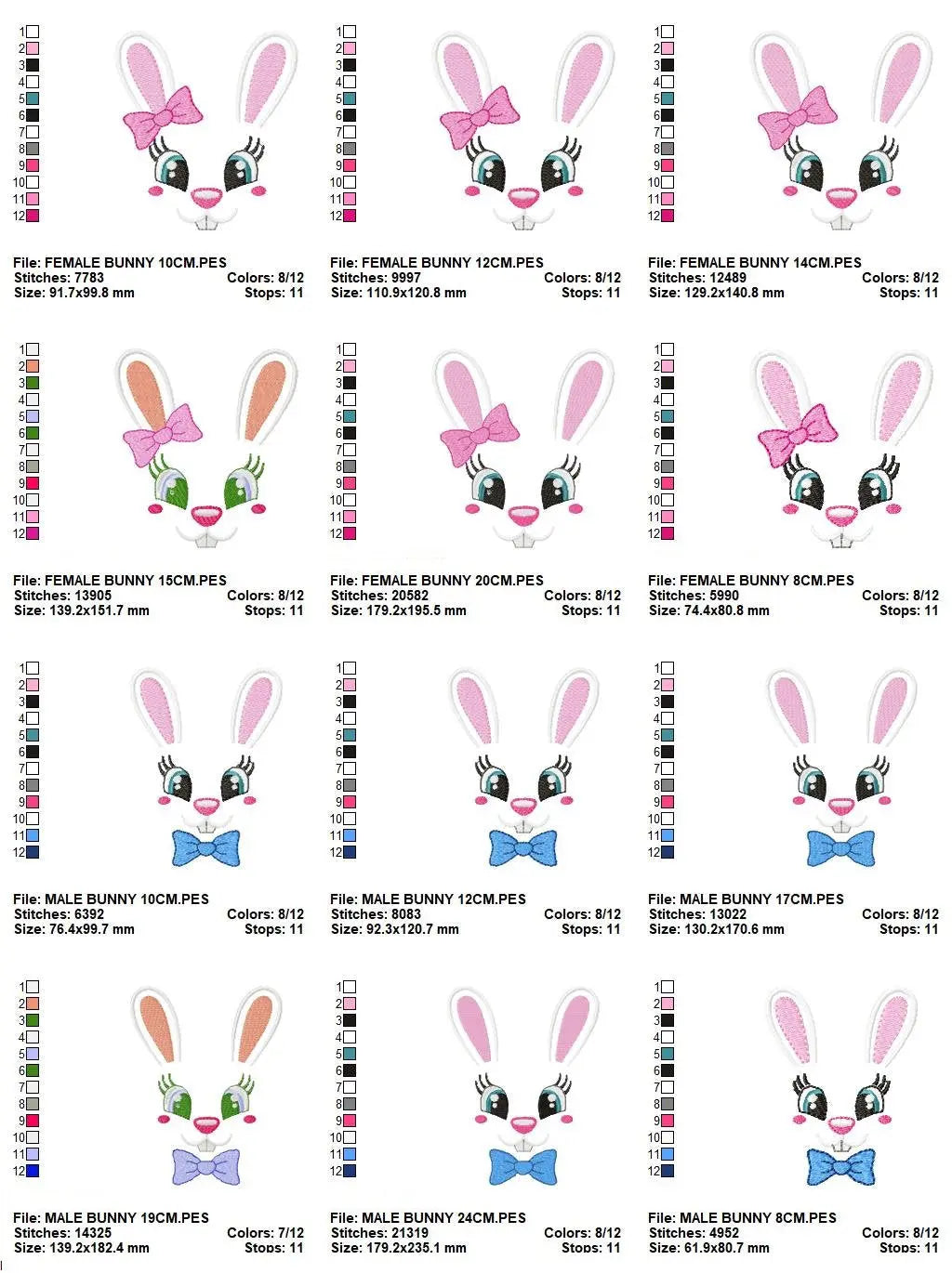 Bunny embroidery design - Rabbit embroidery designs machine embroidery pattern - baby girl embroidery file - nursery embroidery applique Marcia Embroidery