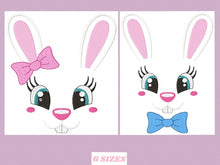 Cargar imagen en el visor de la galería, Bunny embroidery design - Rabbit embroidery designs machine embroidery pattern - baby girl embroidery file - nursery embroidery applique
