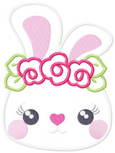 Cargar imagen en el visor de la galería, Bunny embroidery design - Rabbit embroidery designs machine embroidery pattern - baby girl embroidery file kid - female rabbit with flowers
