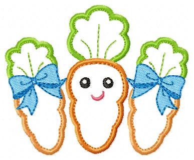 Carrots embroidery design - Vegetable embroidery designs machine embroidery pattern - Easter embroidery file - Carrot applique design