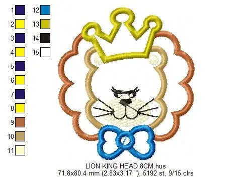 Lion embroidery designs - Lion King embroidery design machine embroidery pattern - Animal embroidery file - lion applique instant download Marcia Embroidery