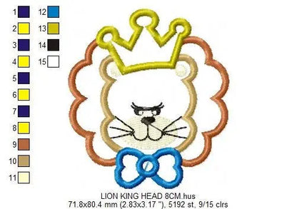 Lion embroidery designs - Lion King embroidery design machine embroidery pattern - Animal embroidery file - lion applique instant download Marcia Embroidery