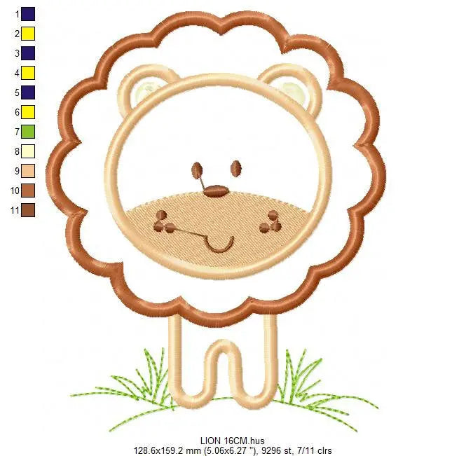 Lion embroidery designs - Safari wild animal embroidery design machine embroidery pattern - Lion applique design - instant digital download Marcia Embroidery