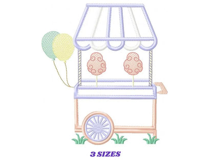 Cotton cart embroidery designs - Candy embroidery design machine embroidery pattern - party embroidery file - cotton candy cart applique PES Marcia Embroidery