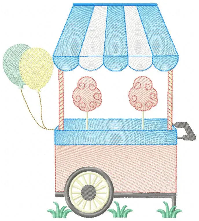 Cotton candy embroidery designs - Candy embroidery design machine embroidery pattern - Cotton candy cart embroidery file - kid embroidery Marcia Embroidery