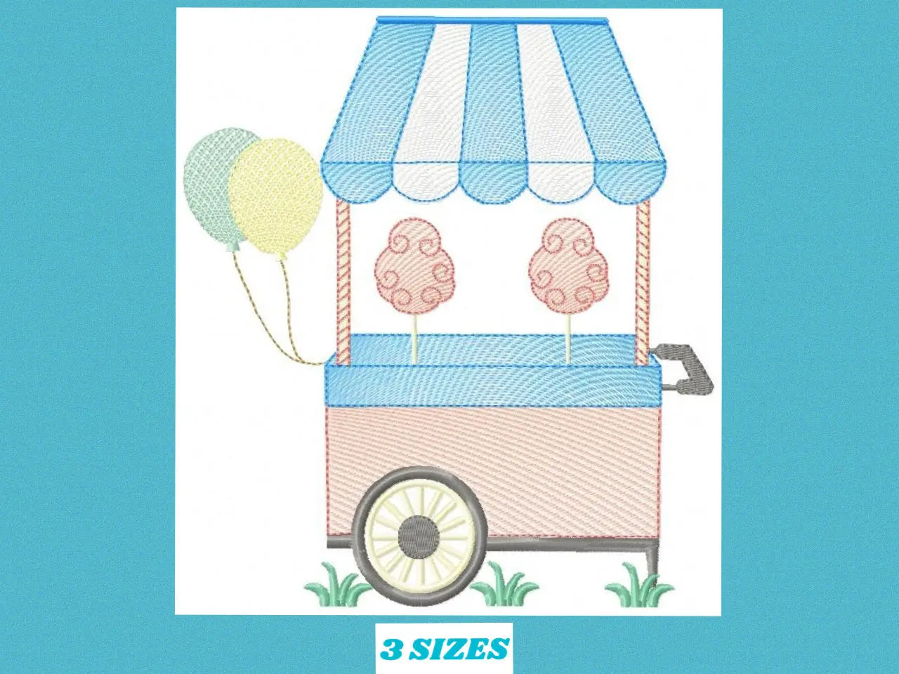 Cotton candy embroidery designs - Candy embroidery design machine embroidery pattern - Cotton candy cart embroidery file - kid embroidery Marcia Embroidery