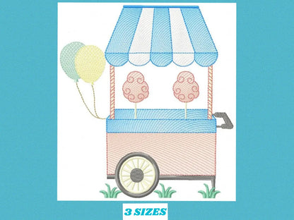 Cotton candy embroidery designs - Candy embroidery design machine embroidery pattern - Cotton candy cart embroidery file - kid embroidery Marcia Embroidery