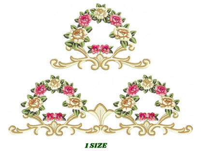 Heart with roses embroidery designs - Flower embroidery design machine embroidery pattern - baby girl embroidery file - heart embroidery