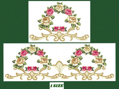 Heart with roses embroidery designs - Flower embroidery design machine embroidery pattern - baby girl embroidery file - heart embroidery