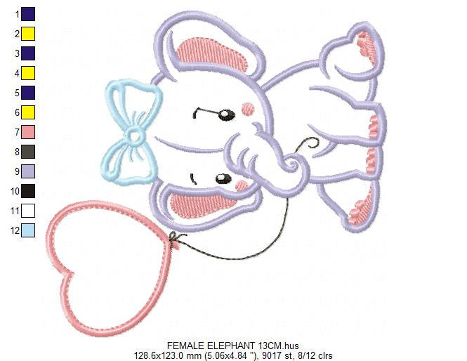 Elephant embroidery designs - Nursery embroidery design machine embroidery pattern - Animal embroidery file - Elephant applique design