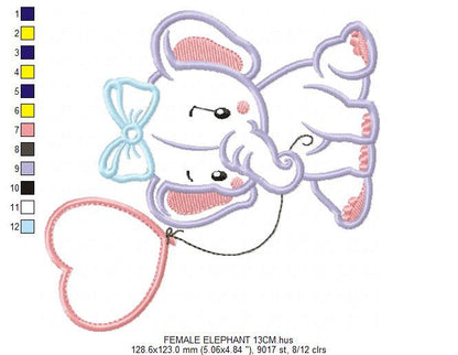 Elephant embroidery designs - Nursery embroidery design machine embroidery pattern - Animal embroidery file - Elephant applique design
