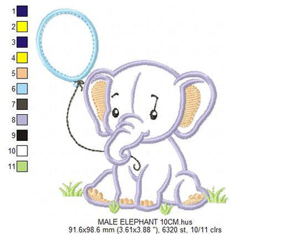 Elephant embroidery designs - Nursery embroidery design machine embroidery pattern - Animal embroidery file - Elephant applique design