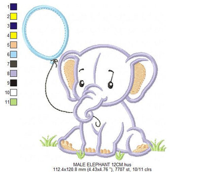 Elephant embroidery designs - Nursery embroidery design machine embroidery pattern - Animal embroidery file - Elephant applique design