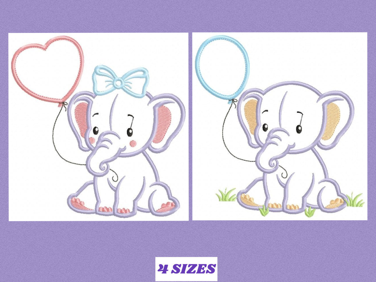 Elephant embroidery designs - Nursery embroidery design machine embroidery pattern - Animal embroidery file - Elephant applique design