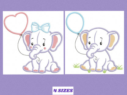 Elephant embroidery designs - Nursery embroidery design machine embroidery pattern - Animal embroidery file - Elephant applique design
