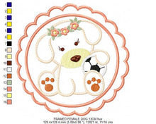 Charger l&#39;image dans la galerie, Dogs embroidery designs - Baby girl embroidery design machine embroidery pattern - puppy embroidery file - Dog applique design download
