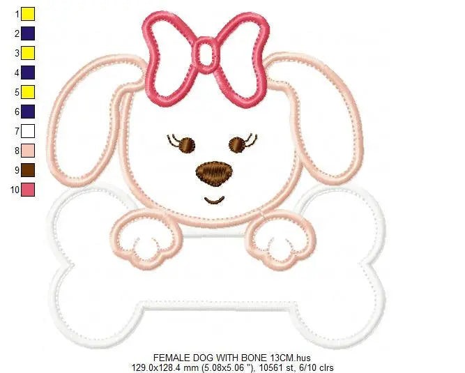 Dogs embroidery designs - Dog embroidery design machine embroidery pattern - puppy embroidery file - girl embroidery dog applique design Marcia Embroidery