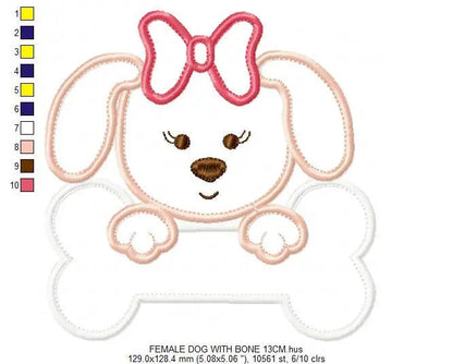 Dogs embroidery designs - Dog embroidery design machine embroidery pattern - puppy embroidery file - girl embroidery dog applique design Marcia Embroidery