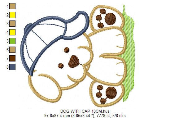 Dog embroidery designs - Baby boy embroidery design machine embroidery pattern - Puppy embroidery file - Dog applique design digital file