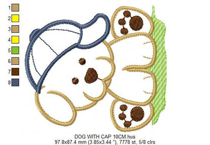 Dog embroidery designs - Baby boy embroidery design machine embroidery pattern - Puppy embroidery file - Dog applique design digital file