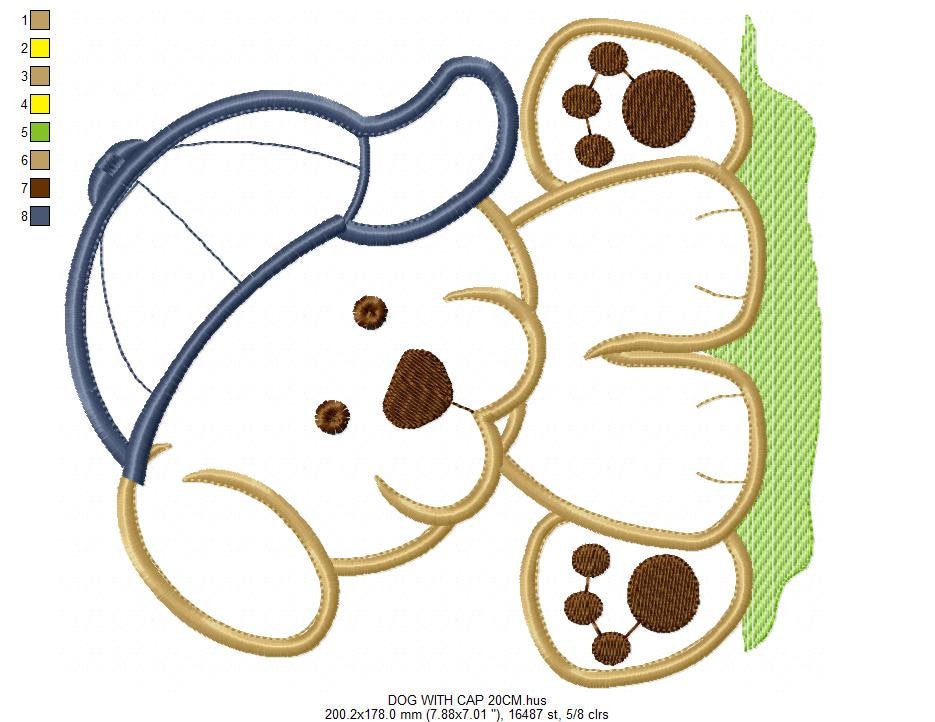 Dog embroidery designs - Baby boy embroidery design machine embroidery pattern - Puppy embroidery file - Dog applique design digital file