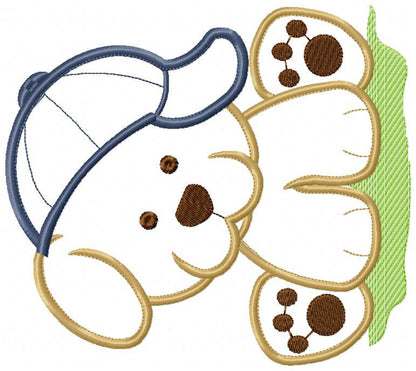 Dog embroidery designs - Baby boy embroidery design machine embroidery pattern - Puppy embroidery file - Dog applique design digital file