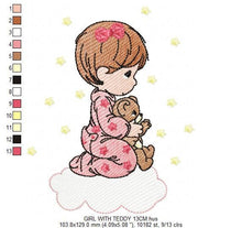 Load image into Gallery viewer, Boy embroidery designs - Baby Girl embroidery design machine embroidery pattern - Praying kid embroidery file - religious christian angels
