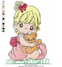 Load image into Gallery viewer, Baby girl embroidery design - Newborn embroidery designs machine embroidery pattern - kid embroidery file - children embroidery toddler
