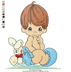 Baby boy embroidery design - Newborn embroidery designs machine embroidery pattern - kid embroidery file - children toddler embroidery kid