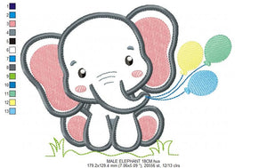 Elephant embroidery designs - Animal embroidery design machine embroidery pattern - baby boy embroidery file - elephant applique design